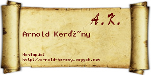 Arnold Kerény névjegykártya